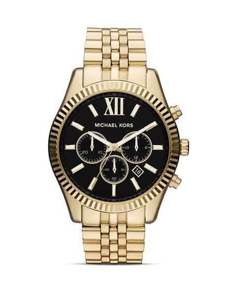 michael kors mens gold diamond watch|Michael Kors lexington chronograph watch.